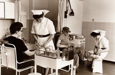 Thumbnail image of Rowntree surgery, Rowntree Factory, York, Yorkshire, 1965. Artist: Unknown