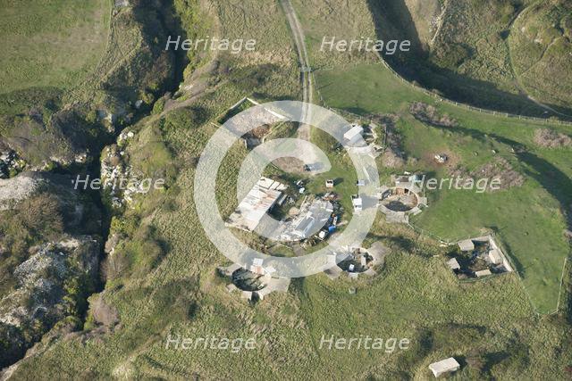 Remains of World War II heavy anti-aircraft battery Portland 3, The Verne, Portland, Dorset, 2014. Creator: Historic England Staff Photographer.