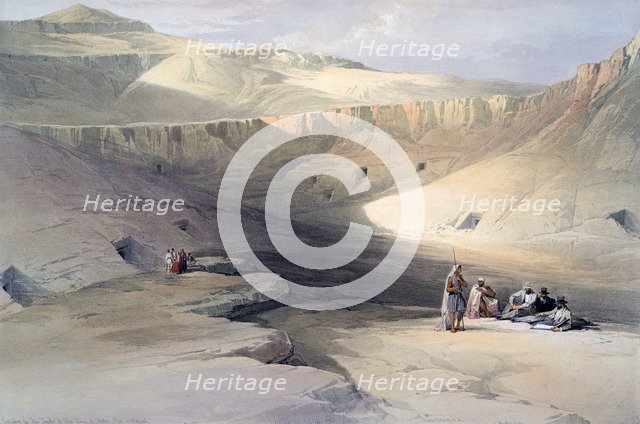 'Entrance to the Tombs of the kings of Thebes, Bab-el-Malouk', 19th century. Artist: David Roberts