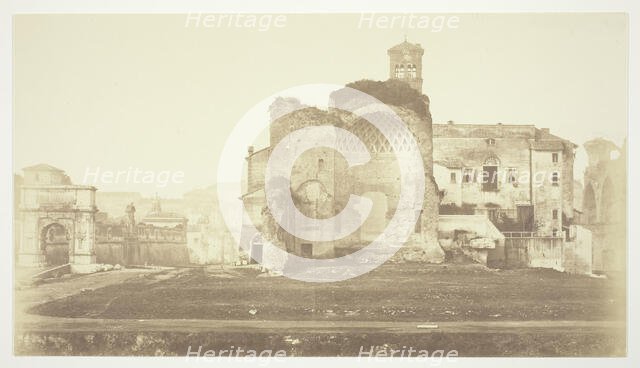 Untitled (Temple of Venus and Rome, Triumphal Arch and other ruins in Forum), c. 1857. Creator: Robert MacPherson.