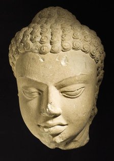Head of Buddha Shakyamuni, c.475. Creator: Unknown.