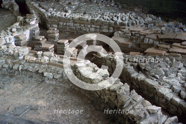 Hypocaust of the Roman Palace at Fishbourne, 3rd century. Artist: Unknown