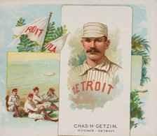 Charles H. Getzien, Pitcher, Detroit, from World's Champions, Second Series (N43) for Alle..., 1888. Creator: Allen & Ginter.