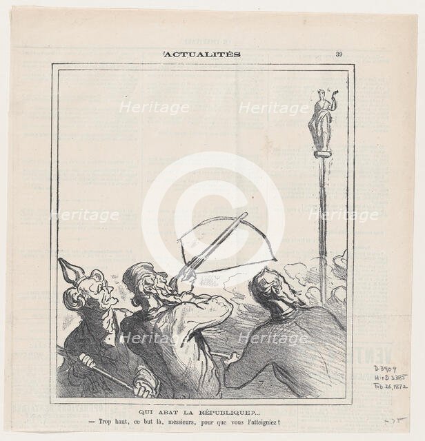 Qui abat la République?, 1872.  Creator: Honore Daumier.