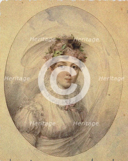 Portrait of Princess Zinaida Alexandrovna Volkonskaya (1792-1862). Artist: Muneret, Jean Désiré (active Early 19th cen.)