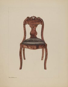 Fiddle-back Chair, c. 1937. Creator: Edith Magnette.