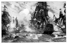 The 'Victory' at the Battle of Trafalgar, 19th Century Artist: Unknown