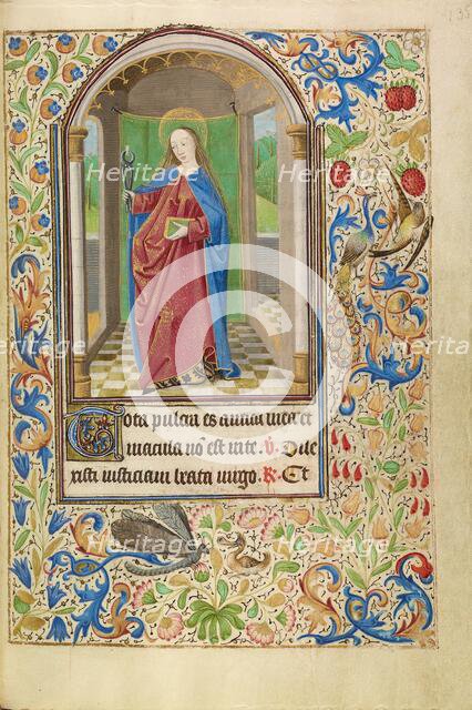 Saint Apollonia with a Book and Tongs; Book of Hours, about 1466-1470. Creator: Master of Jacques of Luxembourg.