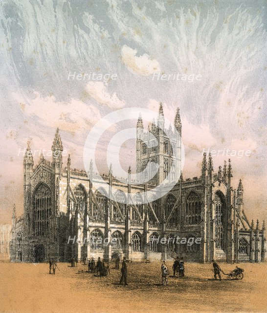 Bath Abbey, Somerset, c1870. Artist: Hanhart