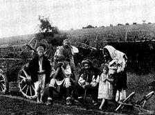 Ten Days in Bosnia - Bosnian peasants and wagon, 1895. Creator: Andre & Sleigh.