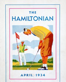 'The Hamiltonian', Illustration of golfer putting, April 1934. Artist: Unknown