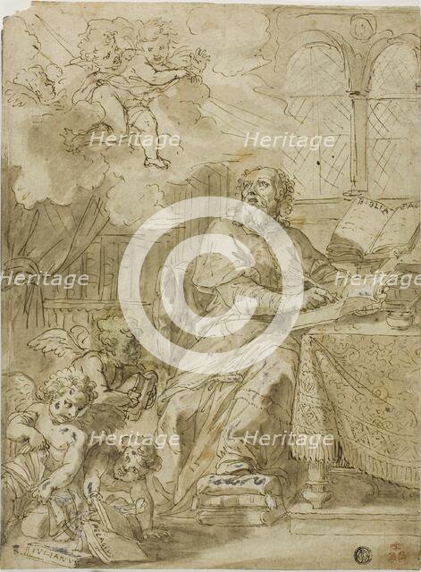 Father of the Church Writing in His Study, n.d. Creator: Unknown.