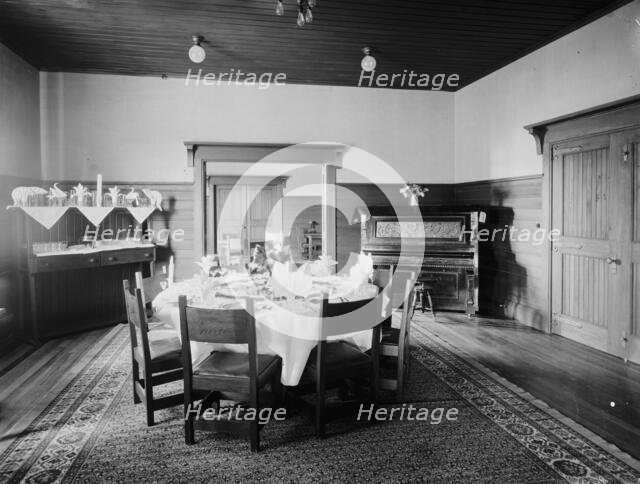Private dining room, Paul Smith's casino, Adirondack Mountains, between 1900 and 1905. Creator: Unknown.