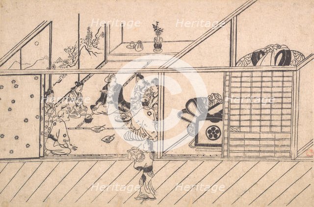 A Banquet in a Joroya, ca. 1680. Creator: Hishikawa Moronobu.