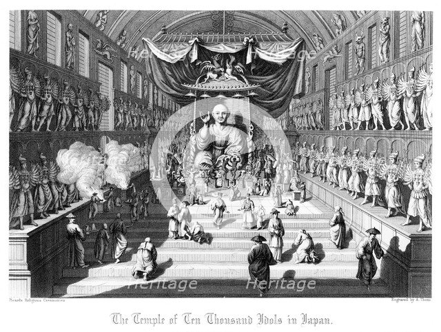 'The Temple of Ten Thousand Idols in Japan', c1860.Artist: A Thom