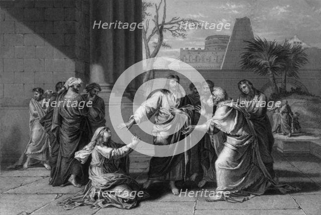 'Yes, Lord: yet the dogs under the table eat of the children's crumbs', mid-late 19th century. Creator: Henry Bryan Hall I.