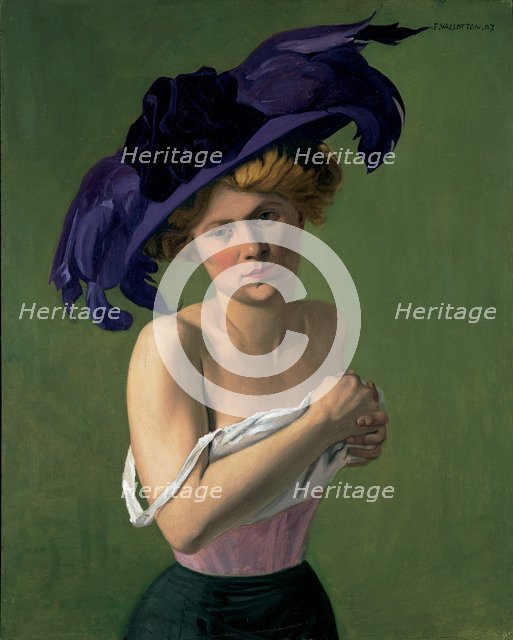 Le chapeau violet, 1907. Artist: Vallotton, Felix Edouard (1865-1925)