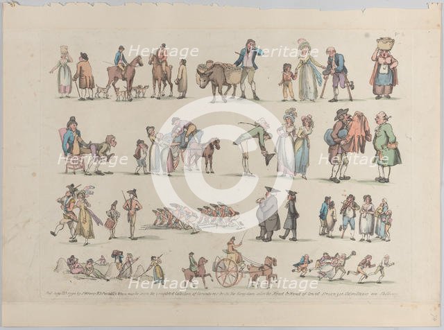 Plate 6, Outlines of Figures, Landscapes and Cattle...for the Use of Learners, Ju..., June 20, 1790. Creator: Thomas Rowlandson.