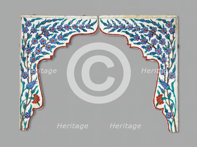 Tile Spandrels, Turkey, 17th century. Creator: Unknown.
