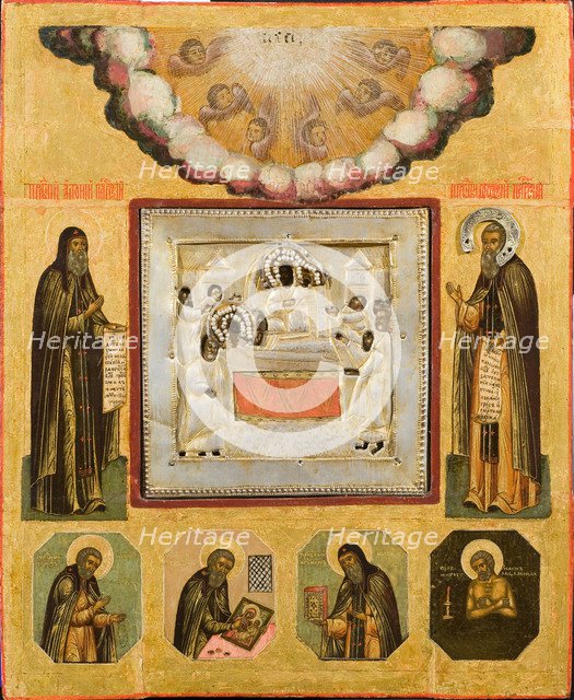 Venerable Anthony and Theodosius of the Caves, 17th century. Artist: Russian icon  