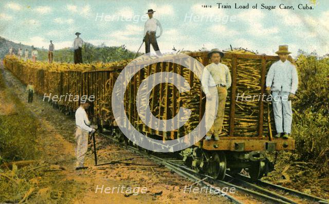 'Train Load of Sugar Cane, Cuba', c1910s. Creator: Unknown.