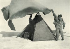 'Pitching the Double Tent on the Summit', c1911, (1913). Artist: Henry Bowers.