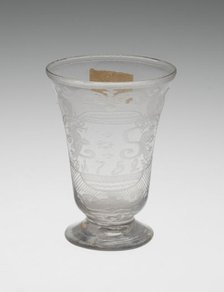 Hogarth Cordial Glass, England, 1752. Creator: Unknown.