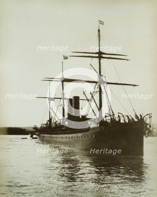 P&O liner SS 'Massilia', 1884. Creator: Henry Bedford Lemere.