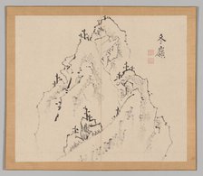 Double Album of Landscape Studies after Ikeno Taiga, Volume 1 (leaf 25), 18th century. Creator: Aoki Shukuya (Japanese, 1789).