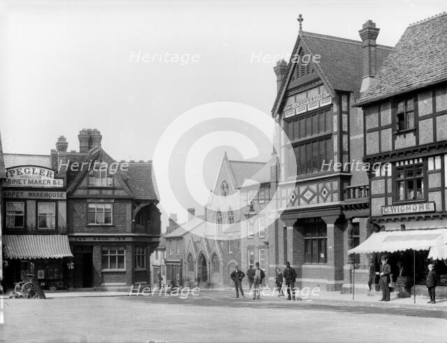 North west corner of the market square looking towards Mill Street, Wantage, Oxfordshire, 1890. Creator: Henry Taunt.