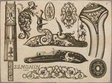 Engraving of Firearms Ornament, 1693 or 1695. Creator: Claude Simonin.