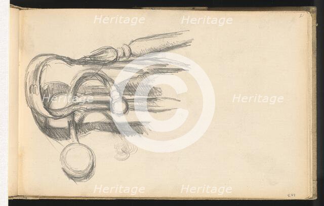 Fireplace Tongs and Poker, 1887/1892. Creator: Paul Cezanne.