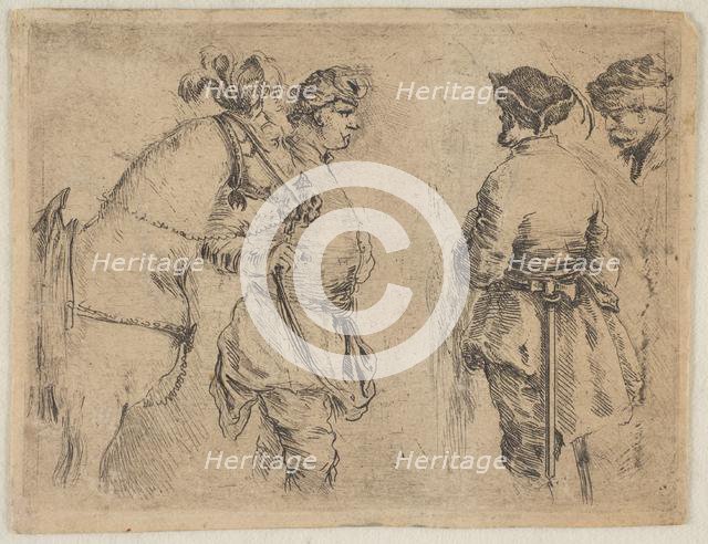 A Pole Holding a Horse by the Bridle, ca. 1662. Creator: Stefano della Bella.