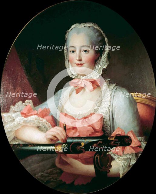 Portrait of the Marquise de Pompadour (1721-1764), c. 1763. Creator: Drouais, François-Hubert (1727-1775).