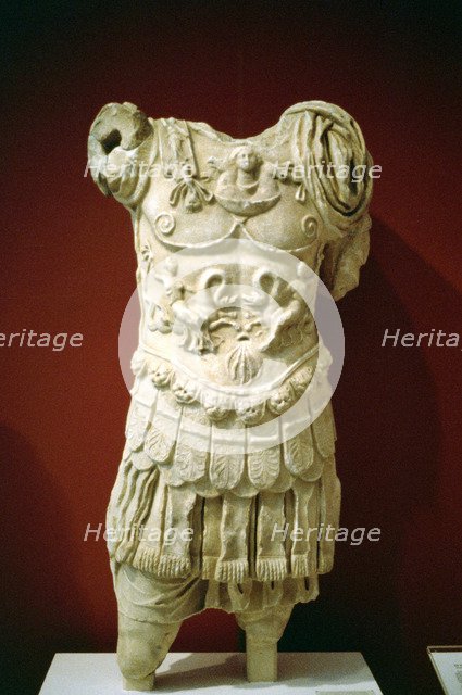 Torso of an unidentified Roman Emperor wearing a cuirass, 2nd Century AD. Artist: Unknown