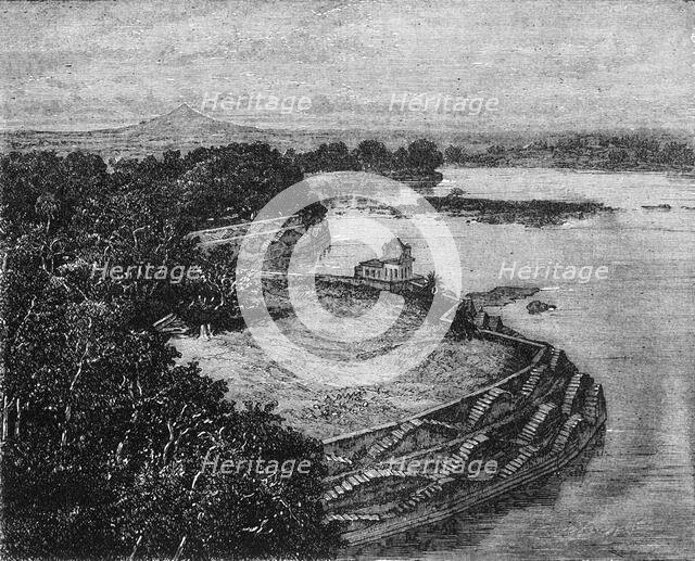 'The "Bund" or Dam of the Lake of Barwa, Jhansi', c1891. Creator: James Grant.