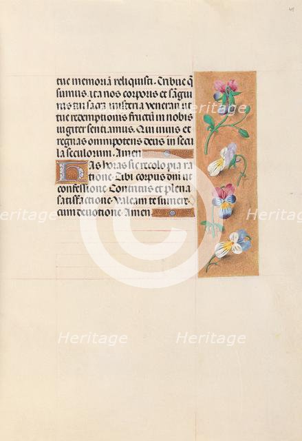 Hours of Queen Isabella the Catholic, Queen of Spain: Fol. 49r, c. 1500. Creator: Master of the First Prayerbook of Maximillian (Flemish, c. 1444-1519); Associates, and.