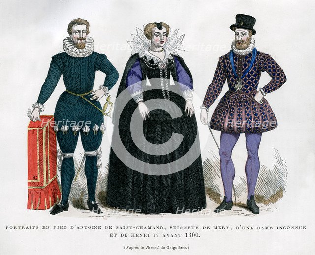 Antoine de Saint-Chamand, Seigneur de Mery, unknown lady and Henry IV of France, 1600 (1882-1884). Artist: Unknown