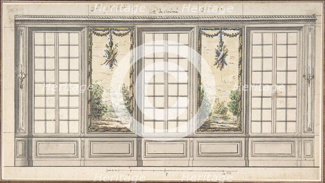 Design for a Windowed Wall with Decorative Panels, mid-18th century. Creator: Anon.