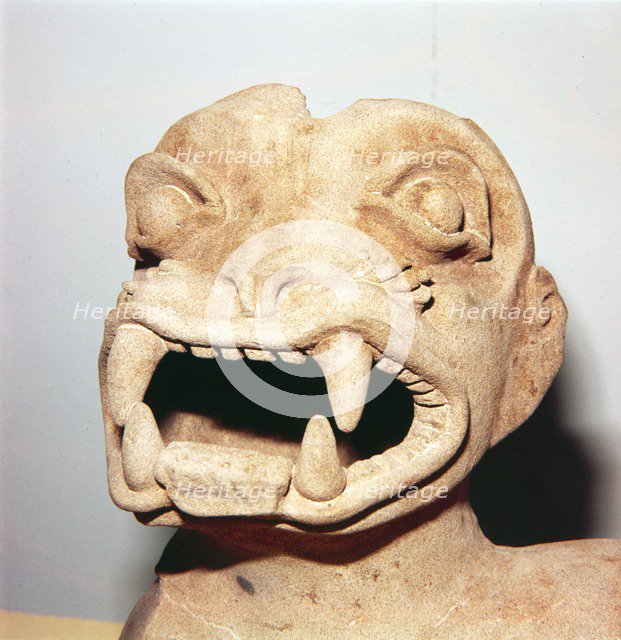Head of Monster on Pot, from Ecuador, Pre Columbian. Artist: Unknown.