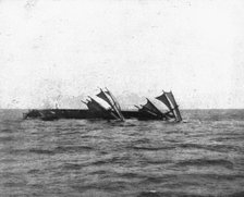'Les sous-marins allemands a l'Oeuvre; Deux phases de l'agonie d'un voiler', 1918. Creator: Unknown.