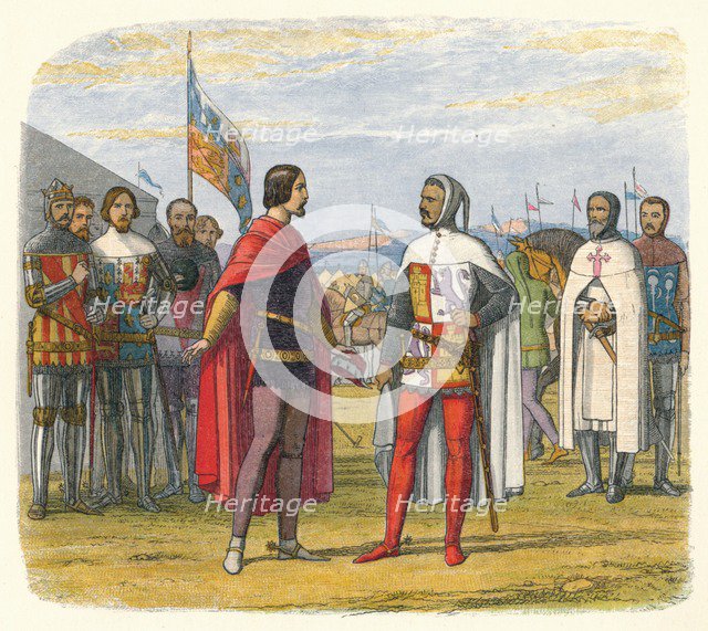 'The prince extorts an amnesty from Pedro the Cruel', 1367 (1864). Artist: James William Edmund Doyle.