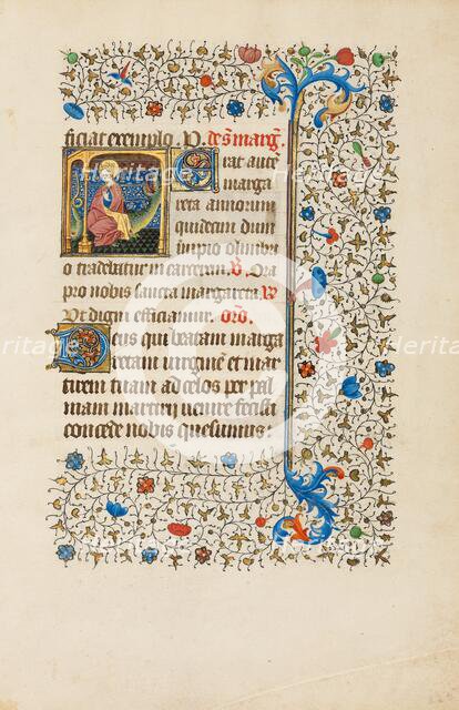 Saint Margaret and a Dragon; Book of Hours, about 1440-1450. Creator: Workshop of the Bedford Master.