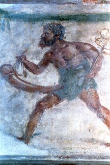 Mural of Mercury, Pompeii, Italy. Creator: Unknown.