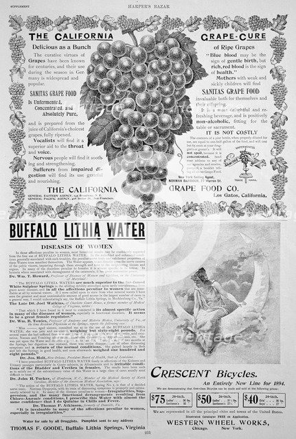 An advertising page in Harper's Bazar, Easter, 1894. Artist: Unknown