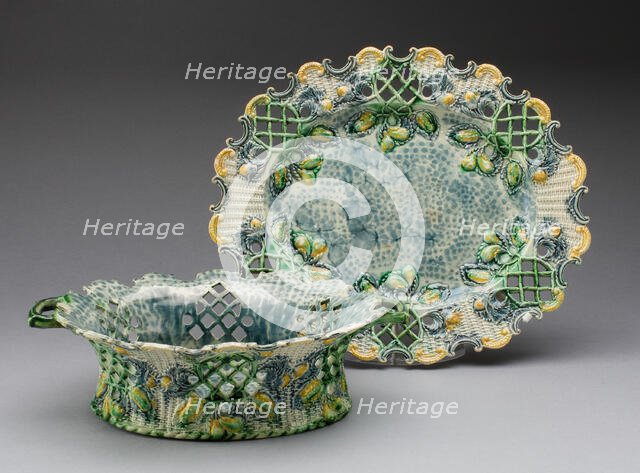 Basket and Stand, Staffordshire, 1760/70. Creator: Staffordshire Potteries.