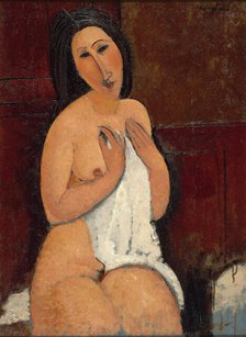 Nu assis à la chemise, 1917. Creator: Modigliani, Amedeo (1884-1920).