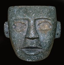 Maya culture Mexican stone mask. Artist: Unknown
