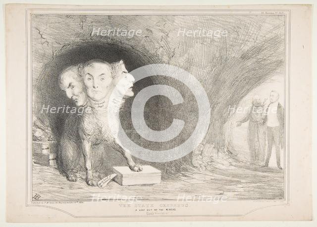 The State Cerberus, A Leaf Out of the Ænead, Freely Translated, December 11, 1834. Creator: John Doyle.