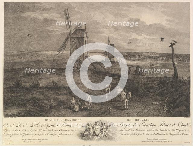 Second View of the Surroundings of Bruges (IIe. Vue des environs de Bruges). Creator: Jacques Philippe Le Bas.